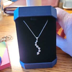 NIB! Elegant Italian Silver Necklace w Lab Diamonds💎